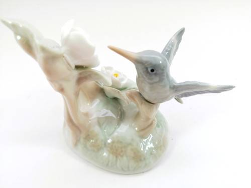 Lladro Style Hummingbird Figurine