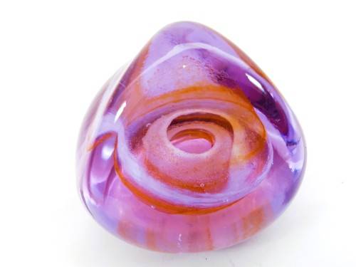 Stunning Vibrant Pink orange Caithness Pebble glass paperweight