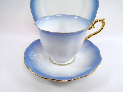 Royal Albert ` RAINBOW ` Blue Hampton shape Tea Cup Saucer and Plate Fine Bone China England