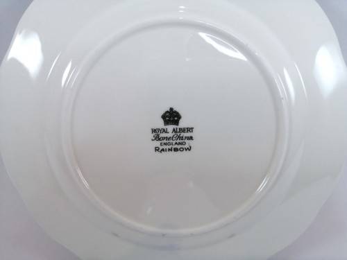 Royal Albert ` RAINBOW ` Blue Hampton shape Tea Cup Saucer and Plate Fine Bone China England