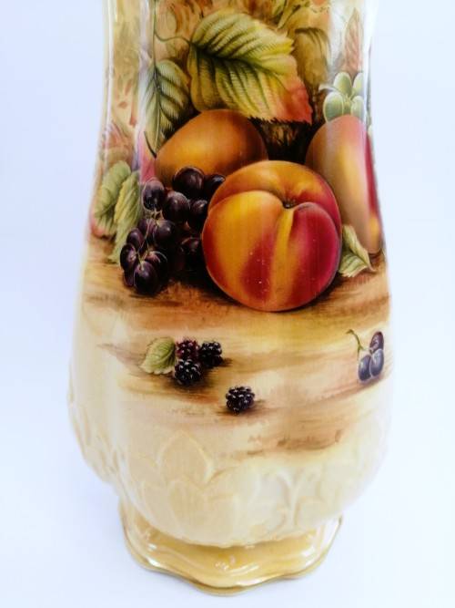 Aynsley orchard gold bone china porcelain tall vase