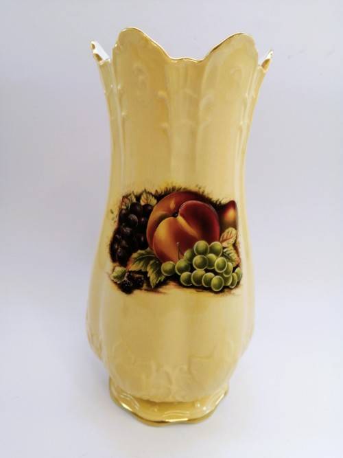Aynsley orchard gold bone china porcelain tall vase