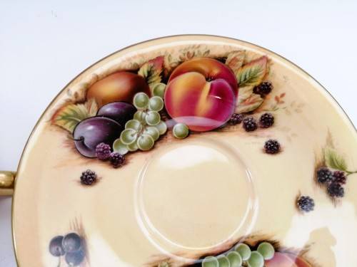 Aynsley Orchard Gold Still Life Fruit Pattern 12 Bowls and Plates