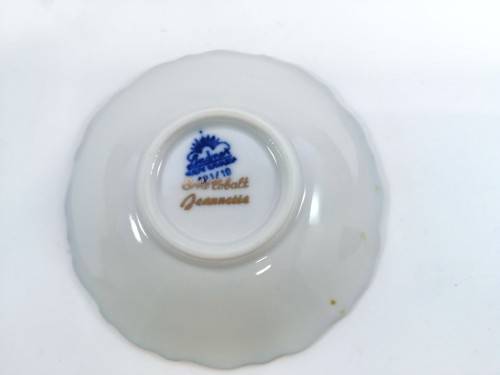 Limoges France Jeannette Echt Cobalt Cobalt Blue and 22k Gold Pin Dish