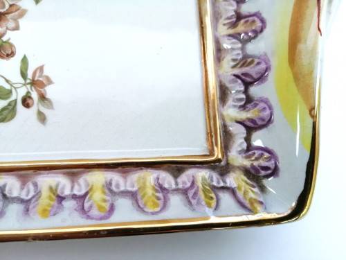 Fabulous Capodimonte Handmade Hand painted large tray Italy