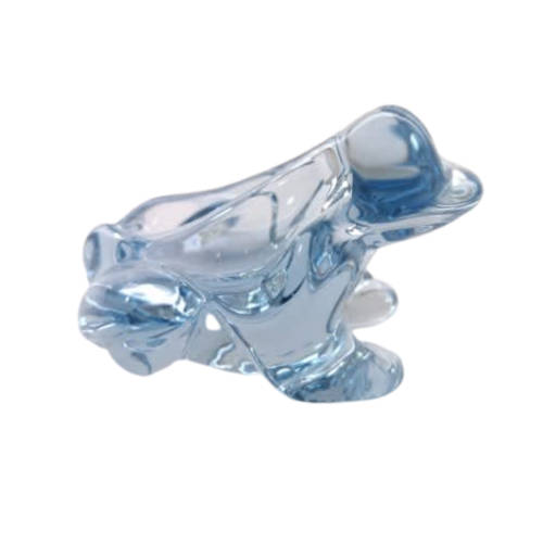 Murano Blue Glass Frog Dish Bowl