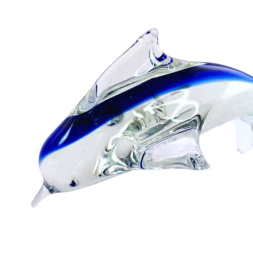 MID-CENTURY MURANO ART GLASS SWIMMING DOLPHIN FIGURINE