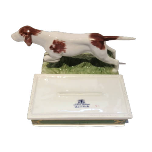 Elizabeth Arden Porcelain Southern Heirloom Lidded Container Setter, Retriever Hunting Dog