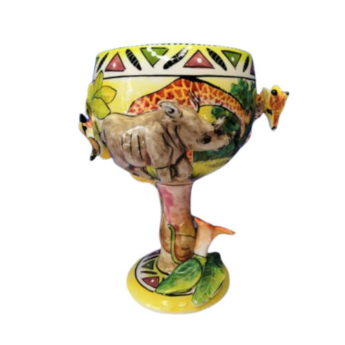 Ardmore Style Intu-Art Giraffe Goblet Superb Detail