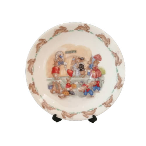 Royal Doulton Bunnykins 1968 - 1975  Ticket Queue,Saucer