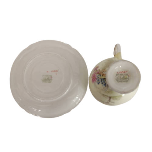 Shelley Fine Bone China Duo Hand Painted Tree And Flower Decoration