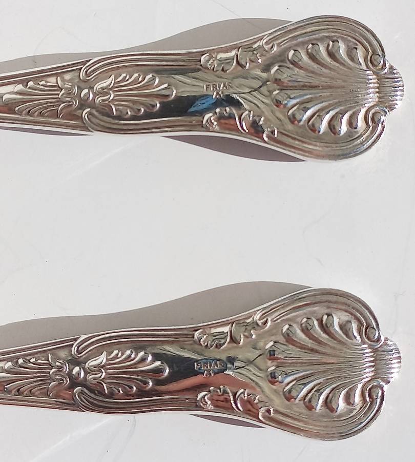 Vintage King`s SILVER PLATED SERVING Fork and SPOON- In perfect condition