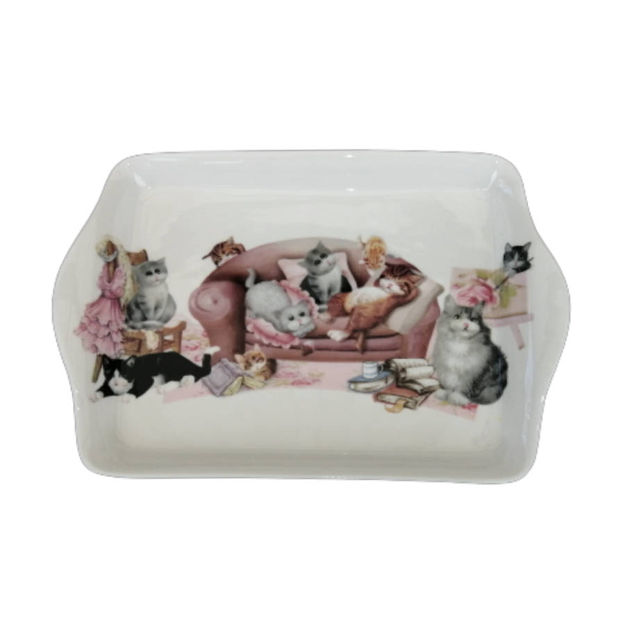 Summer River Cats Bone China Mug Coaster and Tray