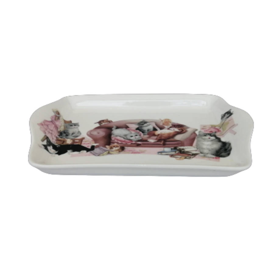 Summer River Cats Bone China Mug Coaster and Tray