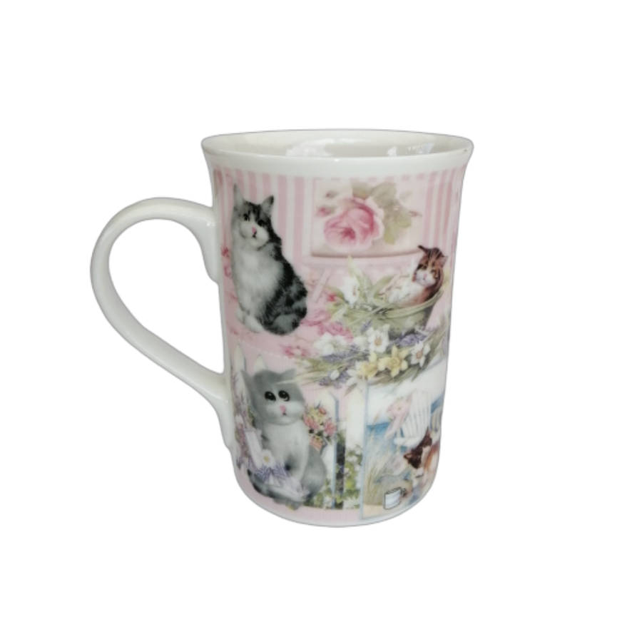 Summer River Cats Bone China Mug Coaster and Tray