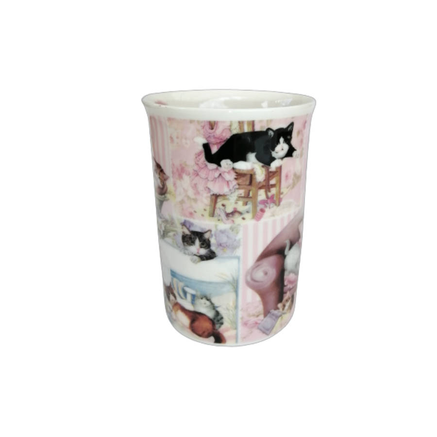 Summer River Cats Bone China Mug Coaster and Tray