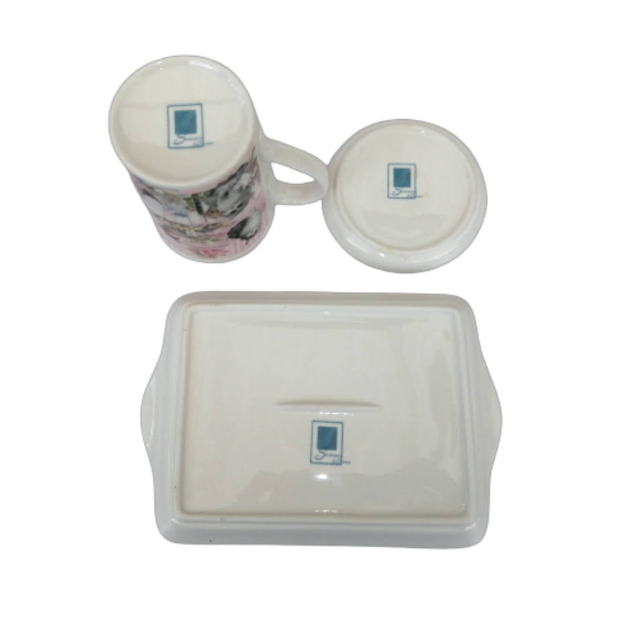 Summer River Cats Bone China Mug Coaster and Tray