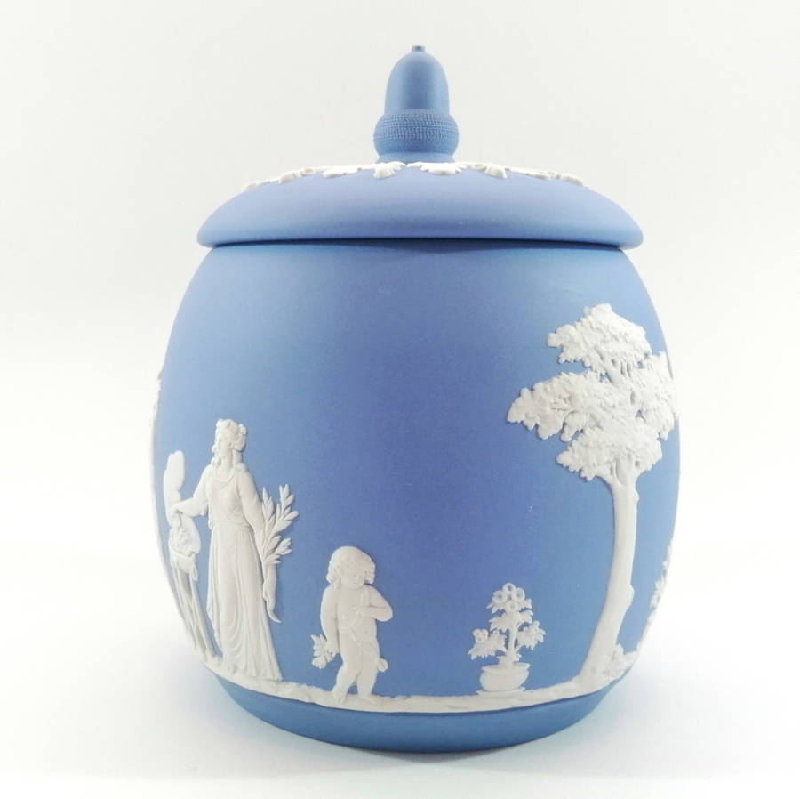 Wedgwood Blue Jasper Lidded Jar Pot