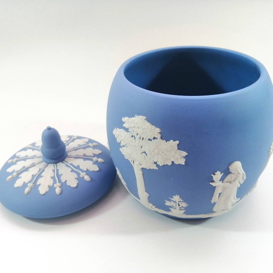 Wedgwood Blue Jasper Lidded Jar Pot