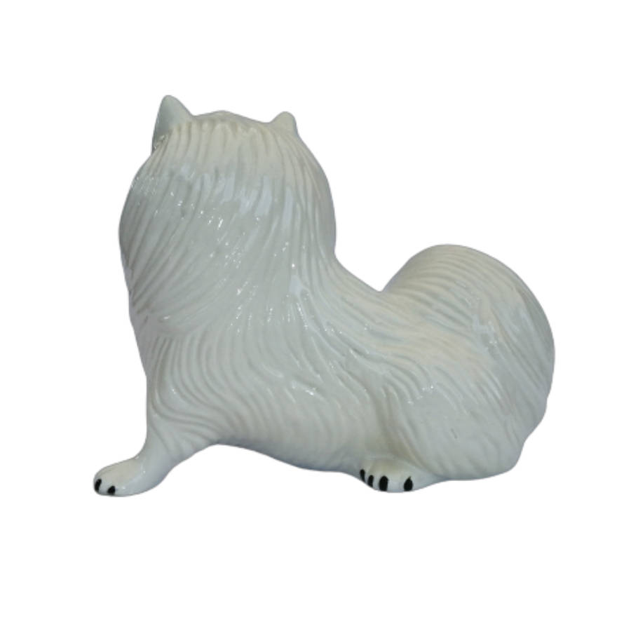 Italian Mid Century White Standing Samoyed Pomeranian Dog