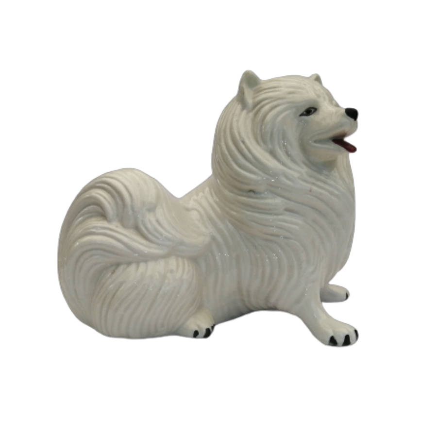 Italian Mid Century White Standing Samoyed Pomeranian Dog