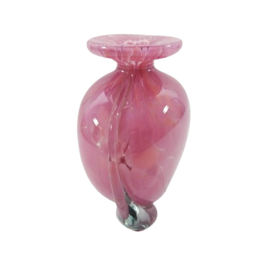 Mdina Hand Blown Pink Mottled Pink Vase