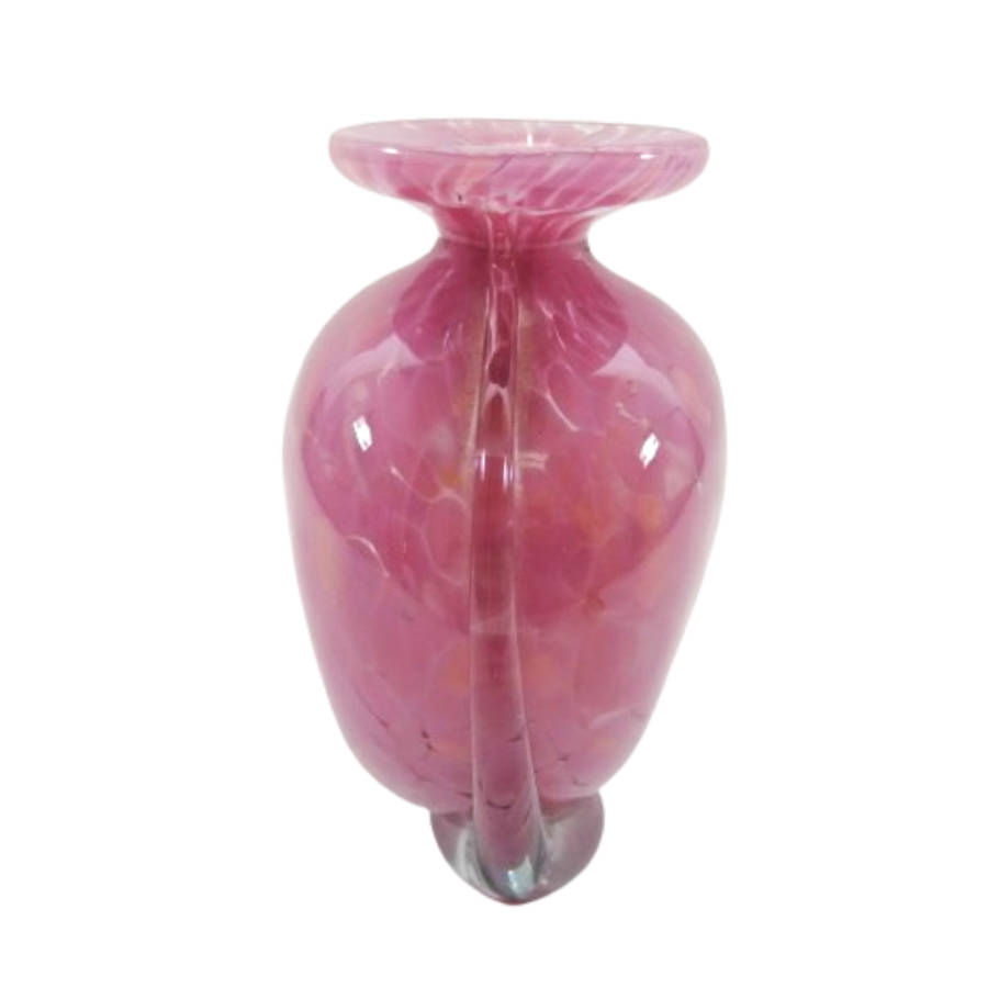Mdina Hand Blown Pink Mottled Pink Vase