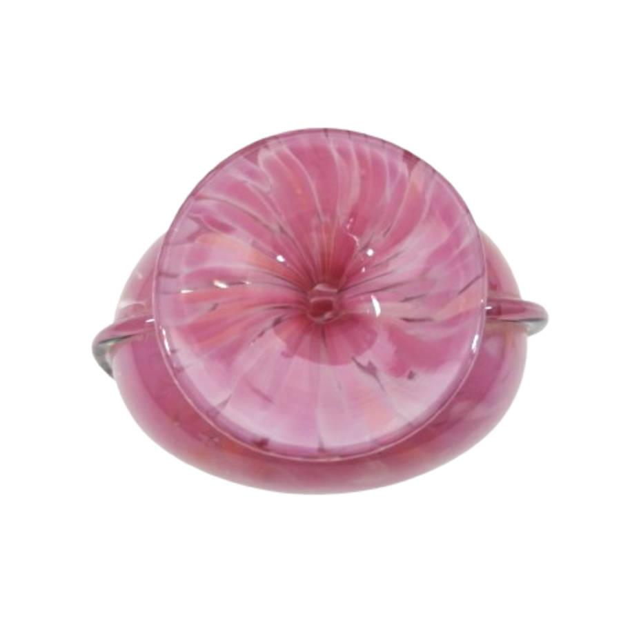 Mdina Hand Blown Pink Mottled Pink Vase