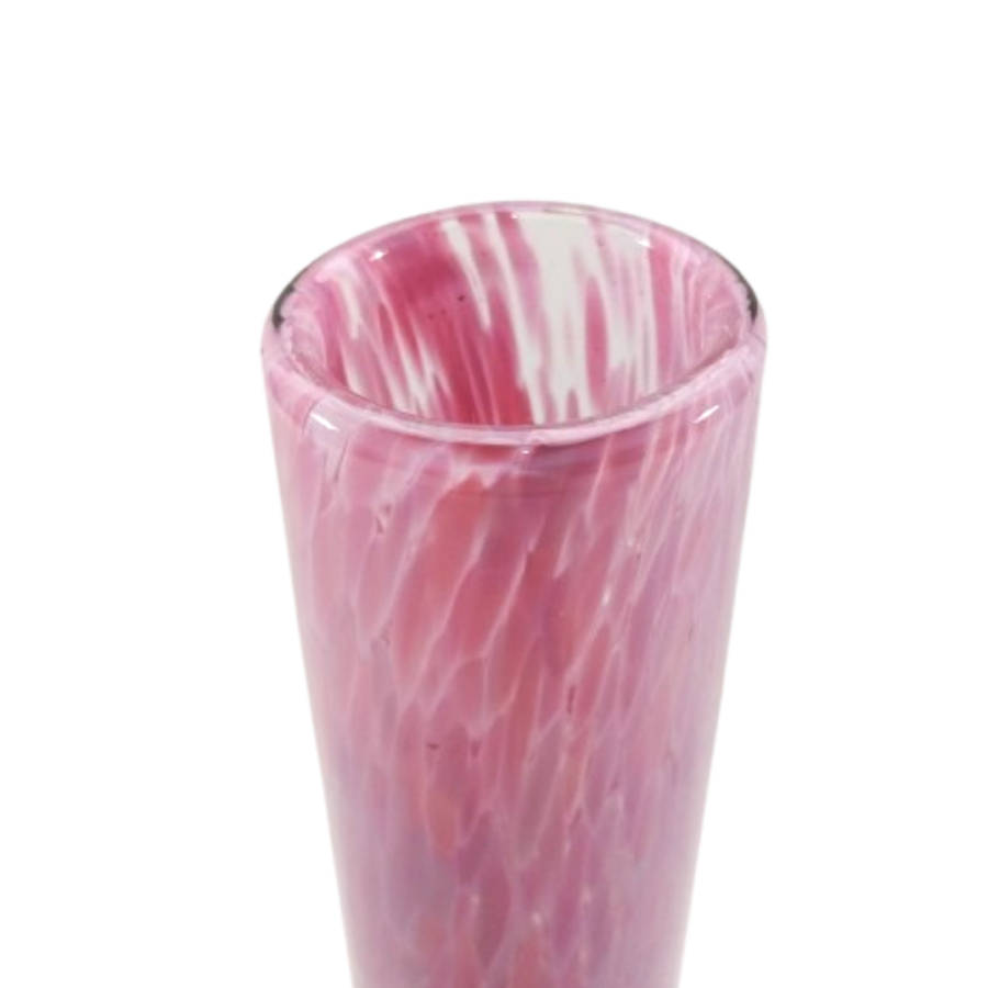 Mdina Hand Blown Pink Mottled Pink Vase