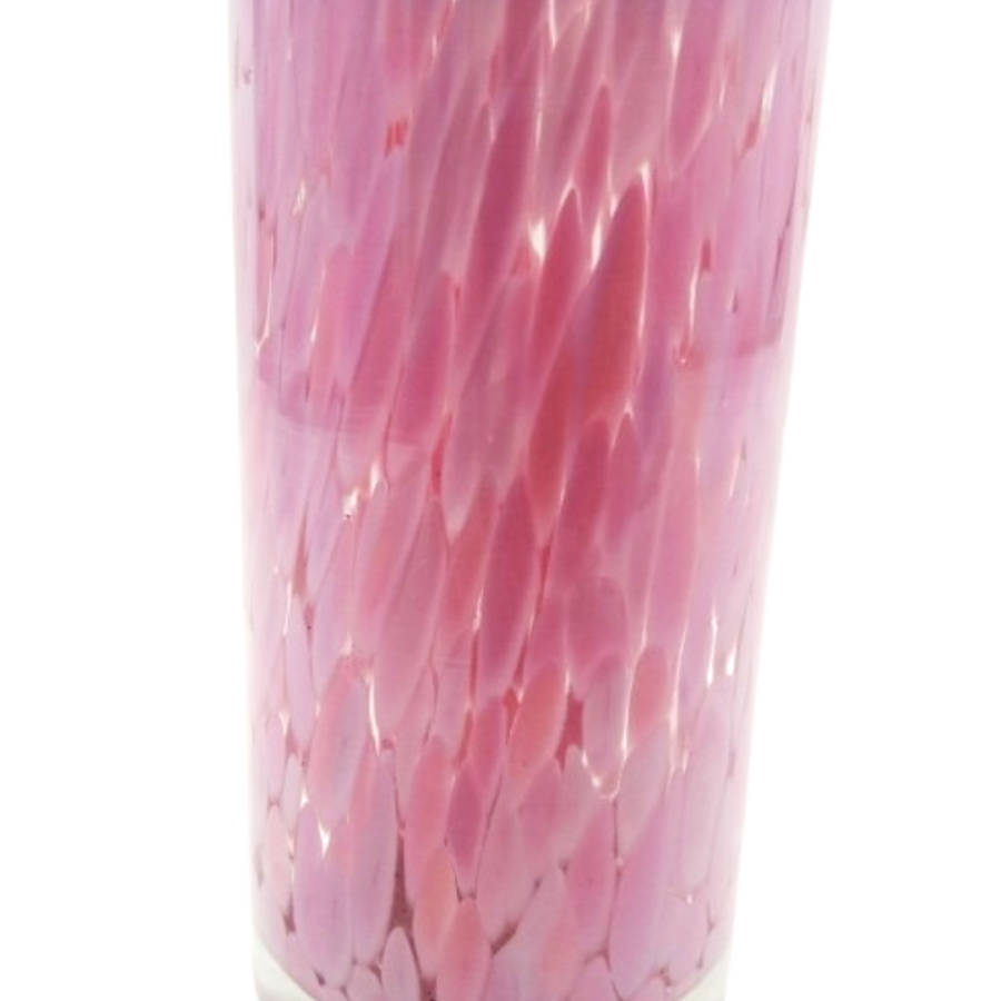 Mdina Hand Blown Pink Mottled Pink Vase