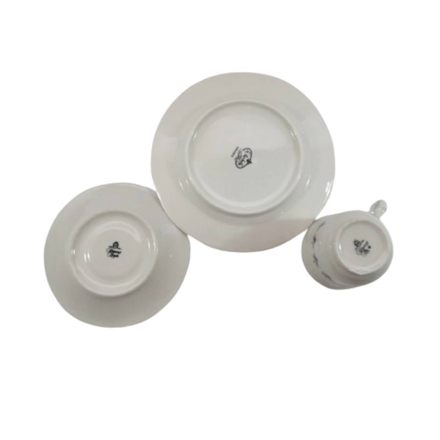 Huguenot Royal and La Rochelle Andante Cup and Saucer Plate Trio