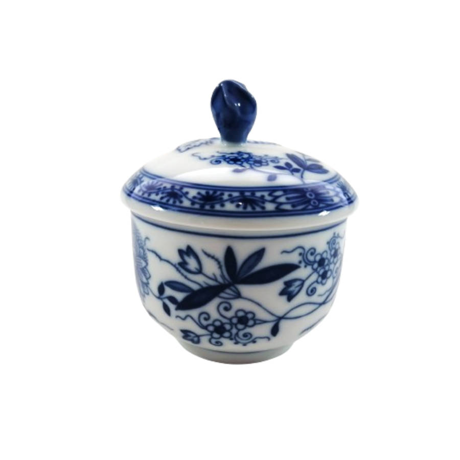 Hutschenreuther Blue and White Lidded Sugar Bowl