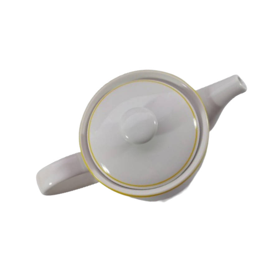 Drosilk Stonewear White Yellow flowers Tea Pot