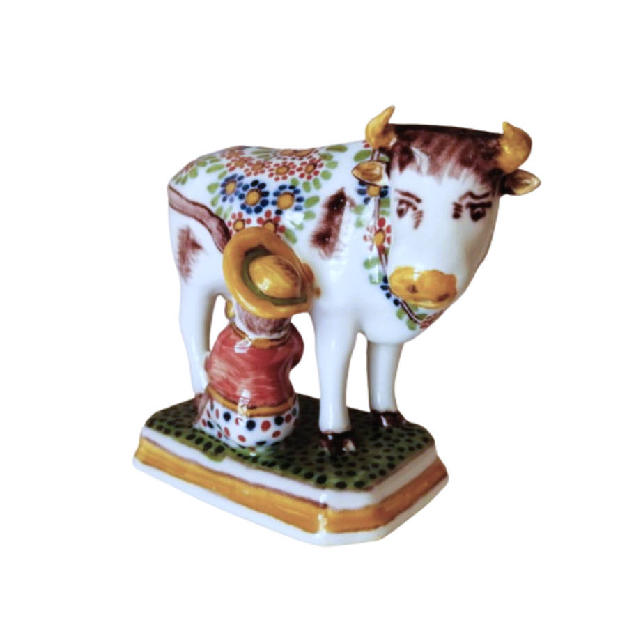 Delft Makkuer Large Hand Painted Porcelain Cow Bull c1960