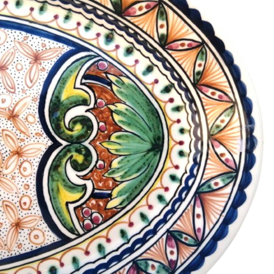 Keramos Handmade Ironstone hand-painted in Portugal Rooster Platter Charger