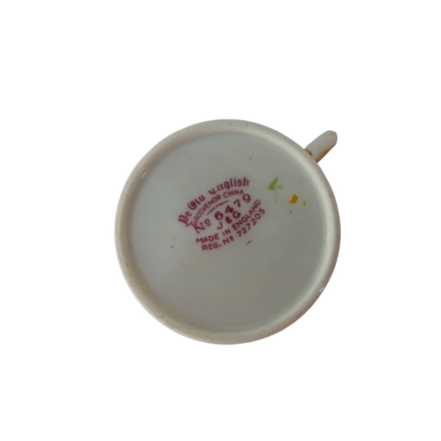 Ye Old English Grosvenor China Cockatrice duo cup and saucer