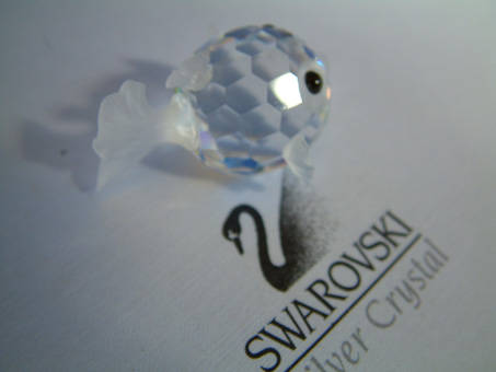 Swarovski Crystal Mini  Blowfish -  Block Logo.