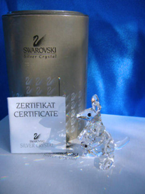 SWAROVSKI CRYSTAL KANGAROO AND JOEY RARE RETIRED MIB