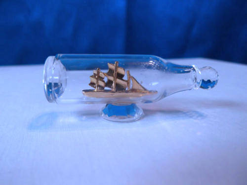Austrian Crystal Boat in Bottle