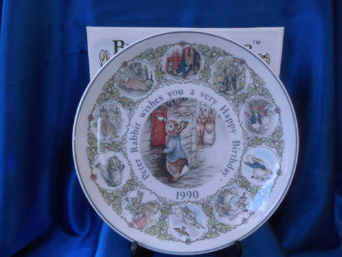 Beatrix Potter Wedgewood Petter Rabbit Happy Birthday Plate