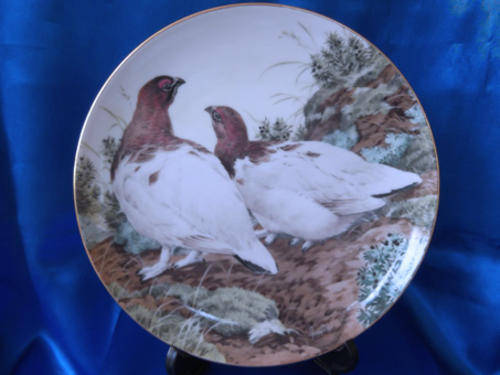 The Collection Studio "The Forest Year" Ptarmigans Plate plus Owl Plate
