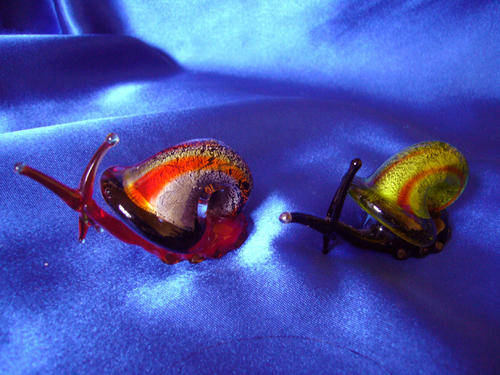 **** Two Large stunning Murano Glass Snails****