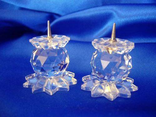 GENUINE Swarovski Silver Crystal Candle Holders x 2