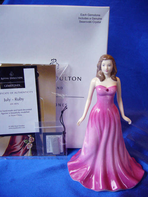 Royal Doulton Lady from the  Gemstone  Collection ` Ruby ` July #