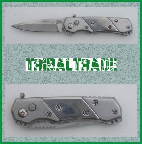PERITO FLICK BLADE Pocket Knife - Stainless Steel Blade & Handle - Blade Lock.