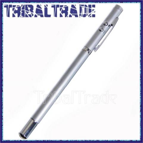 10 Units to GO!! METAL LED / LASER TELESCOPIC POINTER PEN in a Metal Presentation Box - GIFTS!!
