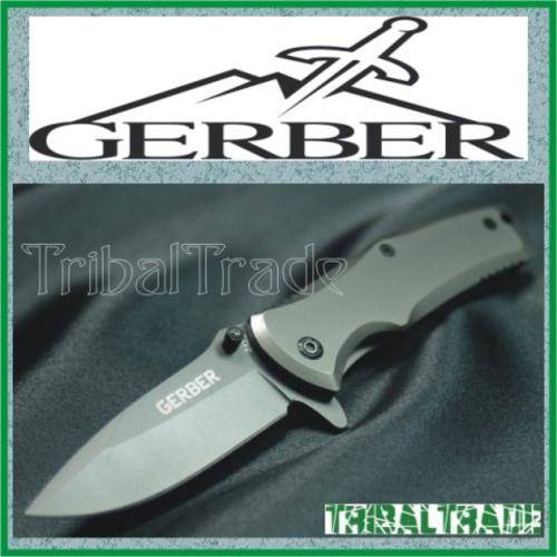 GERBER "342B" FINE EDGE FOLDING KNIFE - Titanium Surface Blade - Liner Lock, Belt Clip! 5 Available