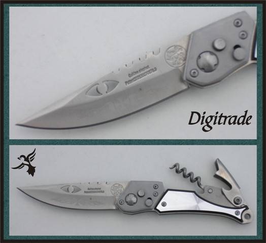 KATO CREEK Camping/Outdoor Flick blade Pocket Knife - BOTTLE OPENER & CORKSCREW!!!