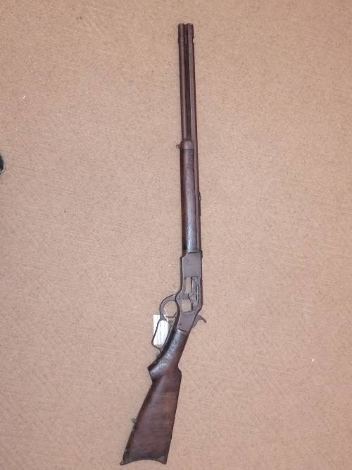 44 WCF 1873 Winchester Laver Action Gedeaktifeer de geweer met gun smit papier by