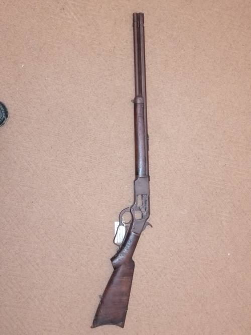 44 WCF 1873 Winchester Laver Action Gedeaktifeer de geweer met gun smit papier by